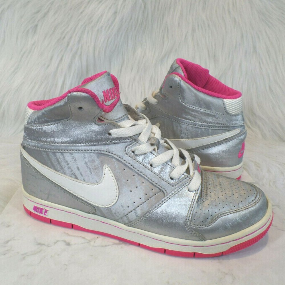 Nike Prestige IV High Silver Pink Basketball Shoes